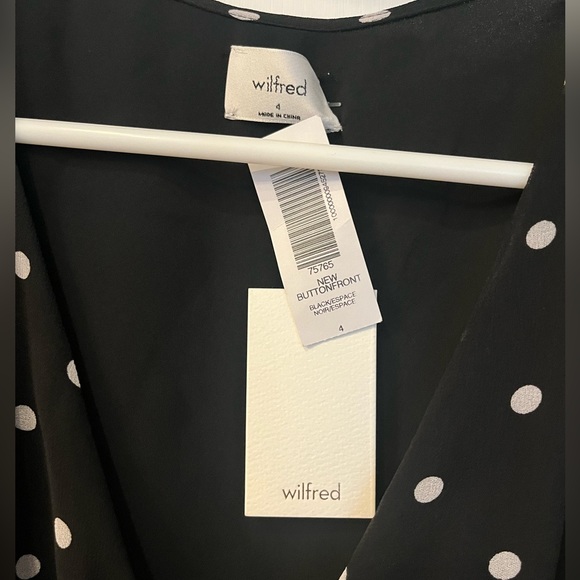✨New✨ Aritzia Wilfred polka dot button front dress - Picture 6 of 7